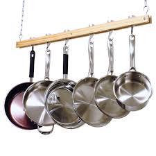 Ceiling Mount Wooden Pot Rack Metal Hooks Bar Hanging Pan Kitchen Organizer Pot Rack Hanging Kitchen Pot Pot Rack