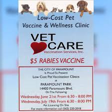 We can not provide thorough exams at our weekend clinics. The City S First Low Cost Vaccination City Of Paramount Facebook