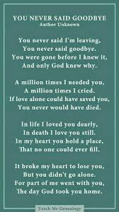 Miss You So Much Grief Quotes Goodbye Poem Sayings