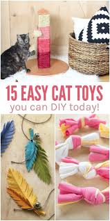 15 Easy Diy Cat Toys You Can Make For Your Kitty Today Homemade Cat Toys Diy Cat Toys Diy Pet Toys