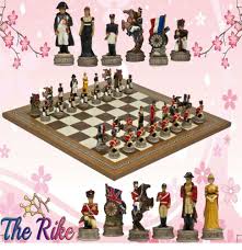 Chess Board Set Battle Of Waterloo Chess Pieces Handcrafted Maple Walnut Mosaic Cambor In 2020 Chess Board Chess Board Set Chess Pieces
