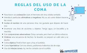 Siempre relacionado con el puesto. Reglas Del Uso De La Coma Resumen Ejemplos