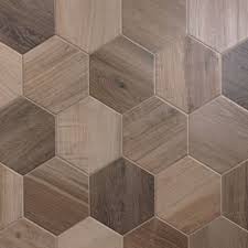 Porcelain Hexagon 8 Inch Isla Wood Look Tile Nut Wood Look Tile Wood Tile Bathroom Wood Hexagon
