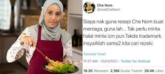 67,143 likes · 2,373 talking about this. Che Nom Izinkan Orang Ramai Guna Resipi Dan Gambar Masakan Untuk Berniaga