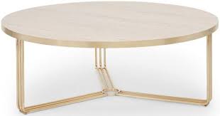 Proudly handmade at our workshops in suffolk, england. Floriston Pale Oak Laminate And Brass Brushed Large Round Coffee Table Cfs Furniture Uk