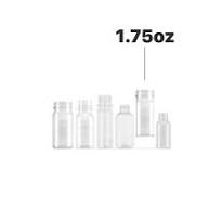 1.75oz Shot PET Empty Plastic Bottle Clear with Custom Cap for Wholesale &  Bulk Orders, 100% BPA Free