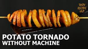 These tornado potato skewers look so cool, but aren't too difficult to make. Potato Tornado Without Machine Street Style Potato Tornado At Home Youtube