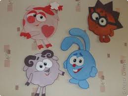 поделки из потолочной плитки своими руками для детского сада Smeshariki Foto 1 Potolochnye Plitki Podelki Vnuki