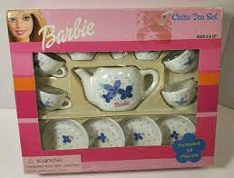 New 2001 Barbie China Tea Set 13 Pieces Schylling Flower Design Ebay Doll Diy Crafts China Tea Sets Flower Designs