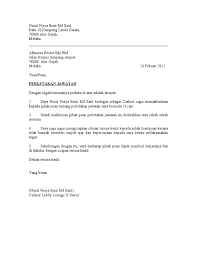 <tarikh> <nama ketua kampung> <alamat pejabat jkkk> tuan, perletakan jawatan pengerusi. Surat Perletakan Jawatan