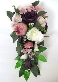 Find everything you need for your wedding floral needs, including artificial wedding bouquets, bouquet holders and wraps for bridesmaids to top pins for corsages. Wedding Bouquet 17 Piece Bridal Bouquet Plum Pink Blush Mauve Eggplant Flowers Ebay