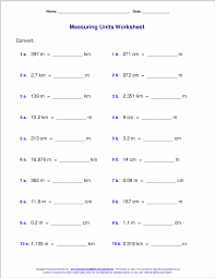 Metric Measuring Units Worksheets