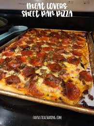 Meat Lovers Sheet Pan Pizza In 2020 Pan Pizza Meat Lovers Meat Lovers Pizza