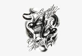 Happy sad masks #11 smile now cry later clown face gangster biker thug tattoo illustration theater.svg.png clipart vector cricut cut cutting expertoutfit 5 out of 5 stars (10,813) $ 2.98. Png Transparent Library Gangster Smile Sad Clown Tattoo Laugh Now Cry Later Transparent Png 378x485 Free Download On Nicepng