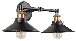 Andante 2 Light Industrial Wall Sconce With Led Bulbs Industrial Wall Sconces By Linea Di Liara