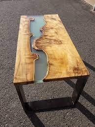 table basse bois et resine epoxy resine epoxy table basse bois acier bois