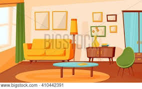Living room tv cartoon in images. Cartoon Living Room Vector Photo Free Trial Bigstock