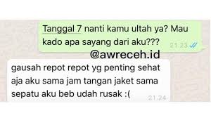 Senarai contoh hadiah untuk lelaki yang terbaik mengikut trend terkini untuk rujukan anda. 5 Chat Minta Kado Ulang Tahun Ini Bikin Geleng Kepala Hot Liputan6 Com
