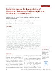 A doctor of pharmacy degree can prepare someone to advise patients and physicians with medication therapy, immunize against disease, participate in drug discovery and development and/or. Pdf Perception Towards The Standardization Of Competency Assessment Tools Among Clinical Pharmacists In The Philippines Erwin M Faller Academia Edu