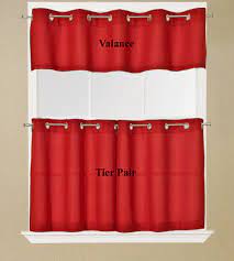 Give your home a style statement with a set of bold red curtains. Jackson Grommet Top Valance And Tier Curtains