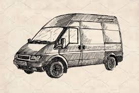 Transit Van Clipart Illustration Drawings Van Drawing Clip Art