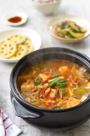 Doenjang Jjigae Korean Soybean Paste Stew Recipe Korean Vegetarian Recipes Jjigae Recipe Doenjang Jjigae Recipe