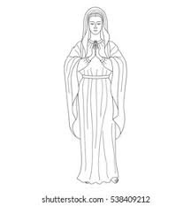 *free* shipping on qualifying offers. Praying Virgin Mary Outline Cartoon On Stock Vector Royalty Free 538409212