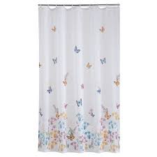 Multicolor Fabric Shower Curtain 70 X 72 Mainstays Butterfly Semi Sheer Walmart Com Fabric Shower Curtains Curtains Shower Curtain
