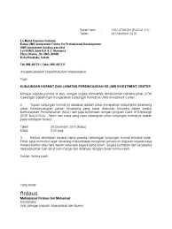 Surat undangan sendiri terdiri dari surat undangan resmi dan surat undangan tidak resmi. Suratkunjungankeumsinvestment Docx