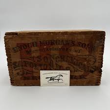 Wooden Advertising Soap Box, Enoch Morgan, Est. 1809, "Hand Shapolio" 11 x  8 x 6 1/2 in. (27.9 x 20.3 x 16.5 cm.)