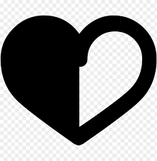 Heart Half Outline Comments Half White Half Black Heart Png Image With Transparent Background Toppng Hearts png images, clipart, graphics and psd files on transparent background. toppng