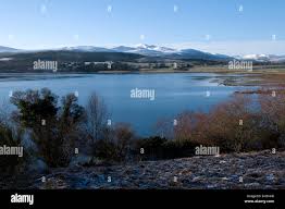 The mountains of Easter Ross over the Dornoch Firth, from near Bonar  Bridge, Sutherland, Scotland, UK Stock Photo