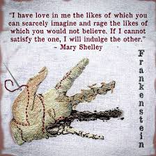 One of my favorite quotes from the original #Frankenstein. And take a close  look at that hand … I found the image on a sewing site online; it's  embroidered—made entirely of thread.