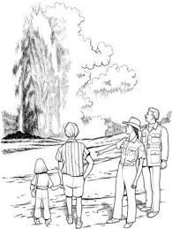 Geyser In Yellowstone National Park Coloring Page Coloring Books Coloring Pages National Parks