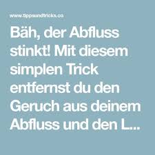 Bah Der Abfluss Stinkt Mit Diesem Simplen Trick Entfernst Du Den Geruch Aus Deinem Abfluss Und Den Leitungen Sofort Geruch Geruch Entfernen Abfluss