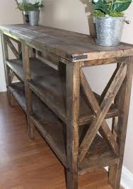This Rustic Foyer Table Is A Lovely Addition To Any Entryway These Look Great Behind Sofas Or Used As A T Farmhouse Entryway Table Foyer Table Diy Foyer Table