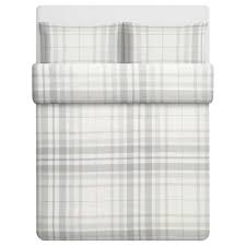 Strimklover Duvet Cover And Pillowcase S Gray Beige Check King Ikea Duvet Covers Flannel Duvet Cover Plaid Bedding
