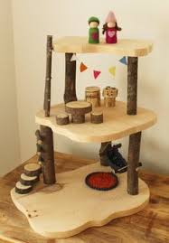 This Lovely Wooden Tree House Is A One Of A Kind Handmade Doll House Perfect For Imaginative Children Who Love Wooden Tree House Wooden Dollhouse Wooden Tree