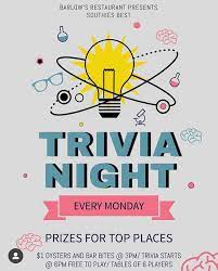 317 e houston st (at attorney st), new york, ny. Monday Night Trivia At Barlows 12 30 19