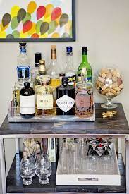 Small Space Hack 10 Ways To Fit A Home Bar Anywhere Home Bar Decor Bar Cart Styling Bar Decor