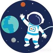 Space Clipart-Astronaut In Space Showing Earth Moon Mars ...