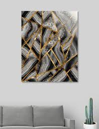 4.5 out of 5 stars. Black Night Agate Gold Geometric Glam 3 Geo Decor Art Acrylic Glass Print By Anita S Bella S Art Numbered Edition From 85 Curioos Silver Wall Art Black Wall Art Easy Canvas Art