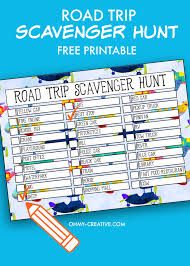 This post may contain affiliate links provided for your convenience. Free Road Trip Printable Scavenger Hunt Oh My Creative