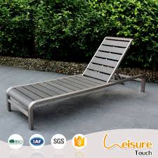 Outdoor Beach Metal Funiture Brushed Aluminum Polywood Deck Chair Sunbed Lying Bed Sun Lounger For Sale Outdoor Furniture Lounger Sun Lounger