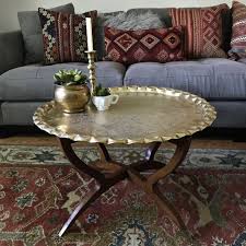 Mid Century Modern Brass Tray Table With Folding Spider Legs Etsy Brass Tray Table Decor Brass Coffee Table
