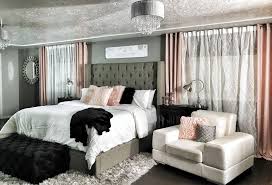 Master Bedroom Dramatic Wing Back Bed Champagne Rose Gold Pink Blush With Greys And B Room Decor Bedroom Rose Gold Grey And Gold Bedroom Rose Gold Bedroom