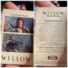Val kilmer (born 1959) is an american actor who portrayed madmartigan in willow. Discovered A Kraft Willow Movie Sticker Card From 1988 Featuring Val Kilmer As Madmartigan In My Parents Garage Mildlyinteresting