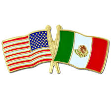 The colors on new mexico's state flag are the red and yellow of old spain. Usa And Mexico Flag Pin Pinmart