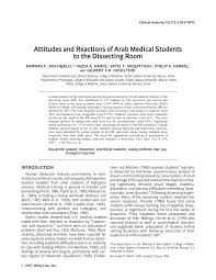 PDF) Attitudes and Reactions of Arab Medical Students to the Dissecting  Room. Clinical Anatomy 1997, 10(4): 272-278.