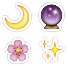 Emoji Stickers Crescent Flower Crystal Ball Sparkles Sticker By Rendrop In 2021 Emoji Stickers Aesthetic Stickers Flower Doodles